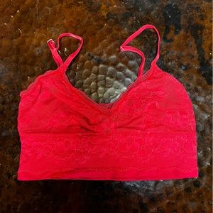 Victoria’s Secret red lacy long bralette